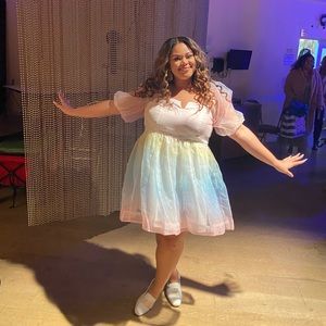 Eloquii Pastel Rainbow Mini Dress